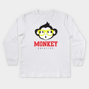 monkey face Kids Long Sleeve T-Shirt